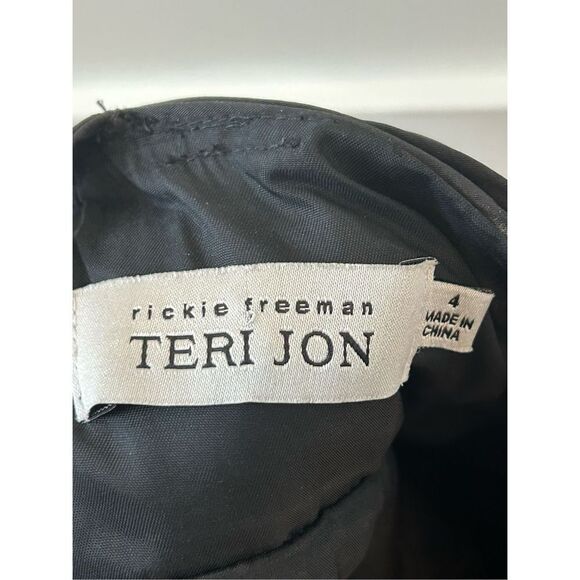 Teri Jon Rickie Freeman Pleated Detail Studded A-Line Midi Dress Women’s Black S - Picture 7 of 8